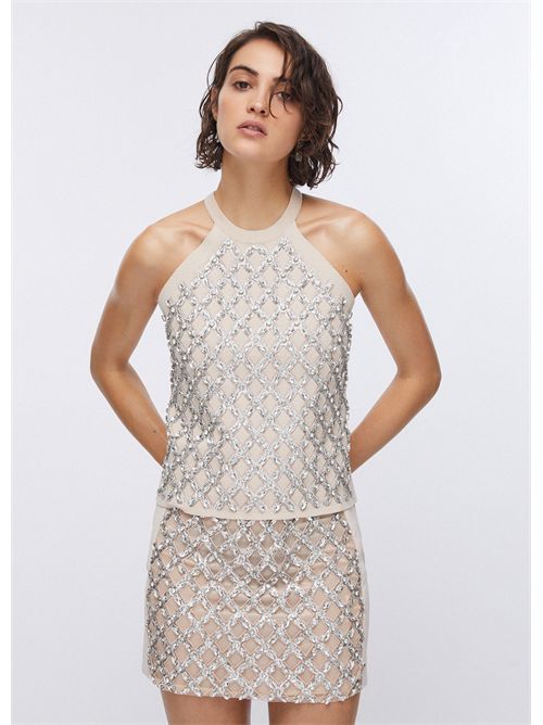 Top con ricami gioiello LIU JO | PA6048MS99E/X0753